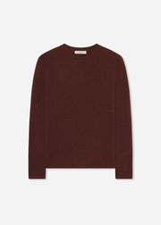 Long Sleeve Crew Sweater in Cashmere Silk - Brick - CO Collections